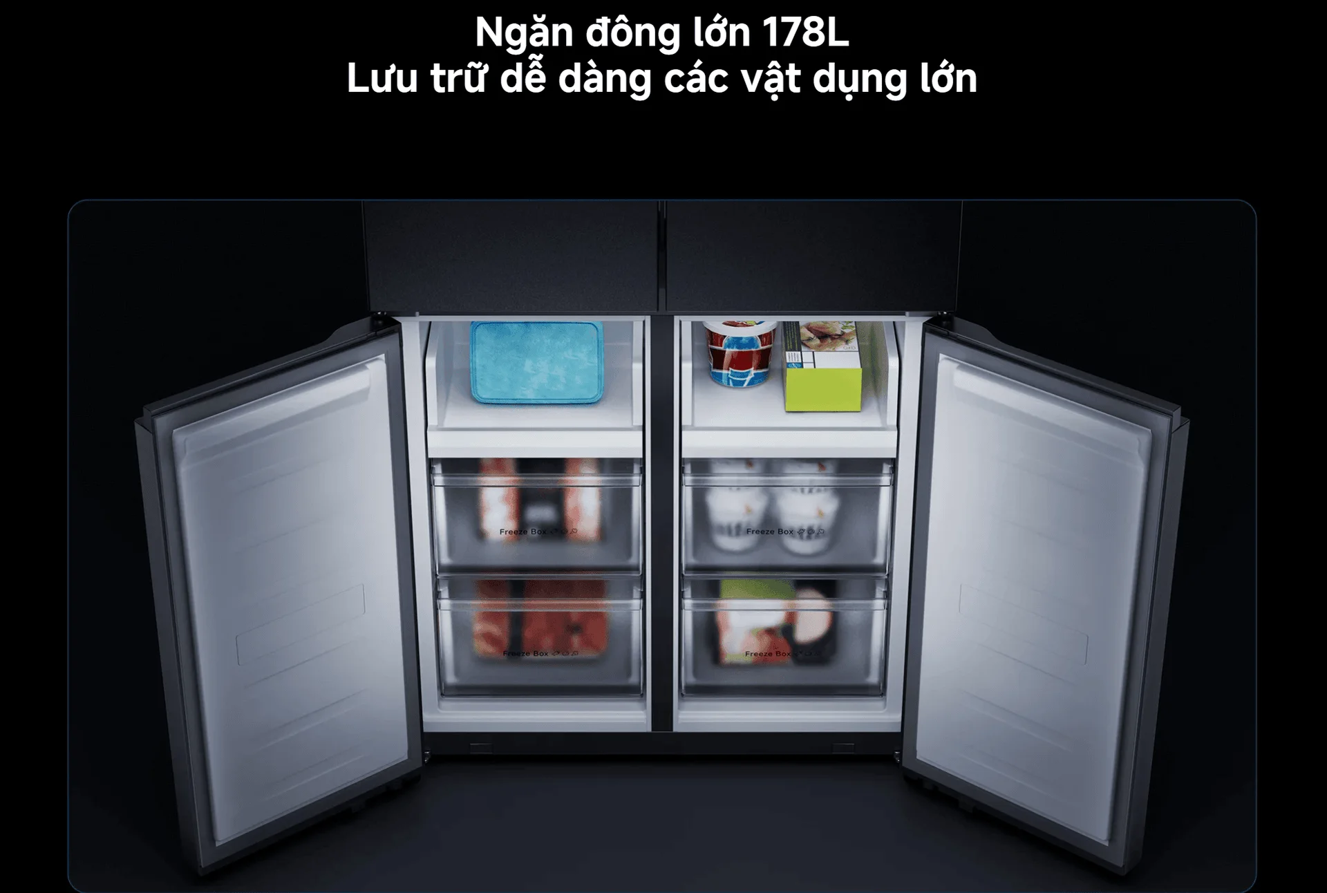 Ngăn đông lớn tủ lạnh Mijia 510L